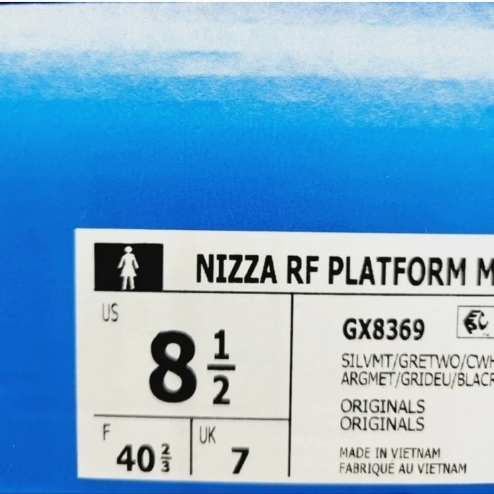 New adidas Nizza RF Platform Mid Shoes Silver Metallic Women's Size 8.5 - Picture 8 of 8